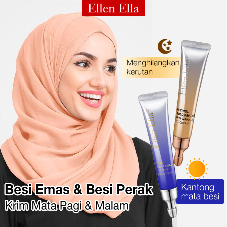 Promosi Hari Ibu 2PCS Rp298.000 - ELLEN ELLA Krim Mata Pagi & Malam - Menghilangkan Lingkaran Hitam, Kantong Mata, Kerutan dalam 7 Hari